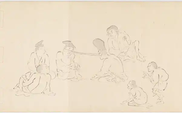 鳥獣人物戯画絵巻丙巻摸本の画像