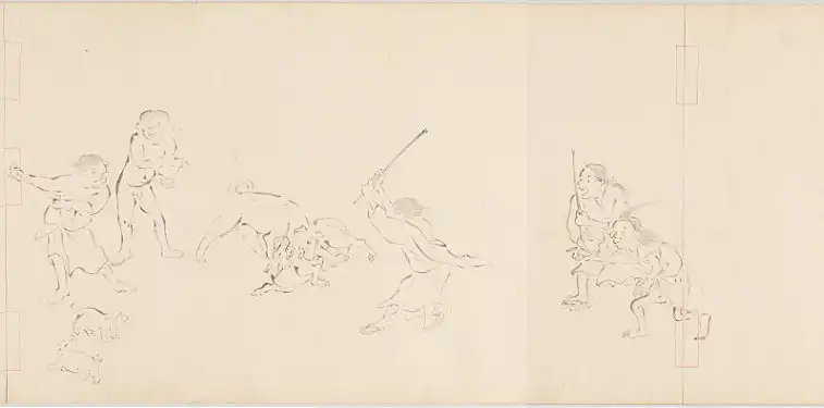 鳥獣人物戯画絵巻丙巻摸本の画像