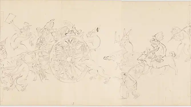 鳥獣人物戯画絵巻丙巻摸本の画像