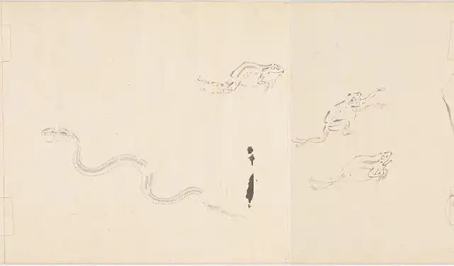 鳥獣人物戯画絵巻丙巻摸本の画像